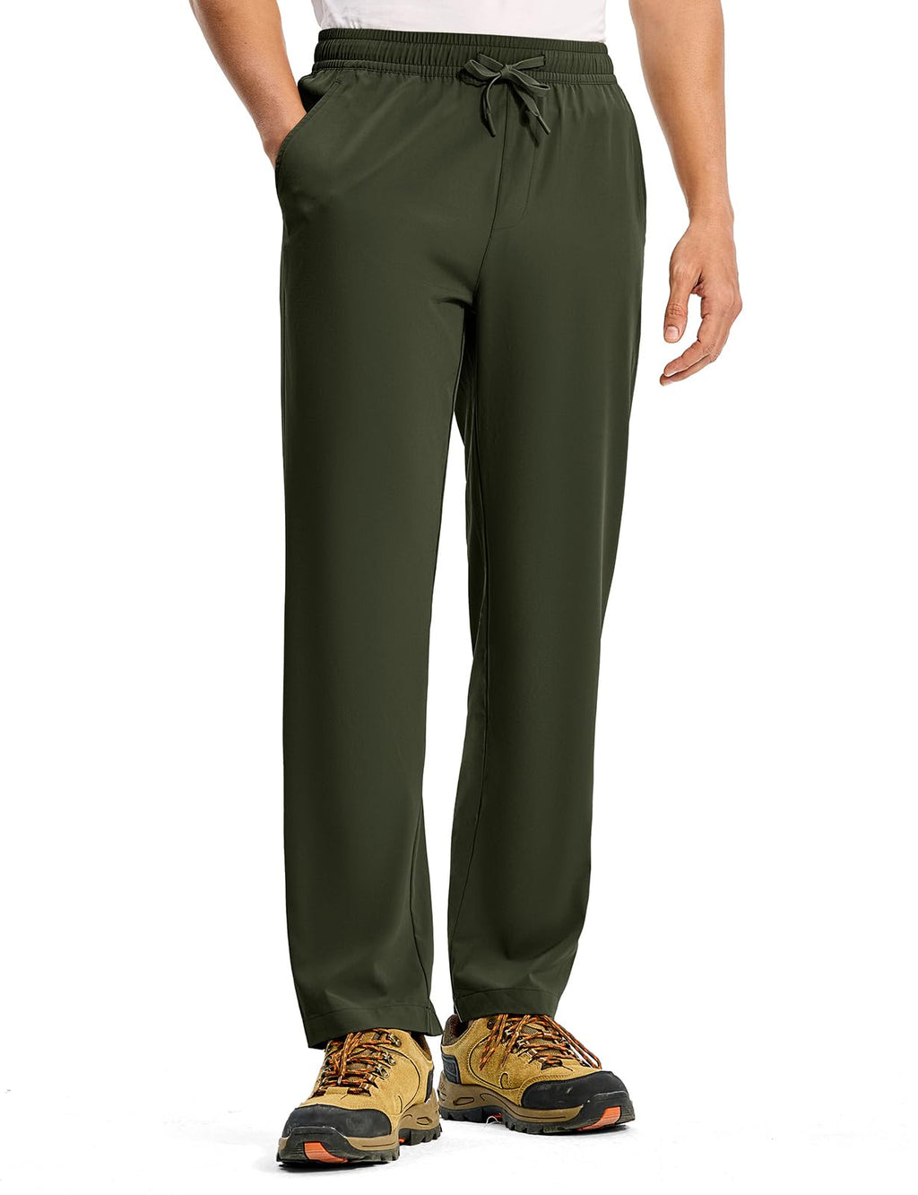 TBMPOY Mens Hiking Pants Lightweight Quick Dry 3 Pockets Travel Fishing Water-Resistant Athletic Workout Sweatpants