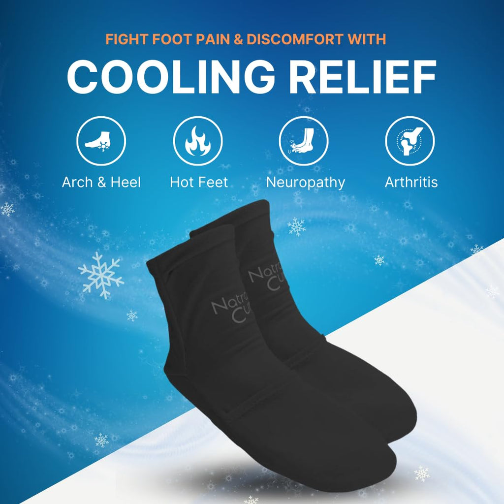 NatraCure Cold Therapy Socks - Reusable Foot Ice Pack - Cooling Socks for Hot Feet, Cold Feet Session for Chemo Socks, Neuropathy Pain Socks, CRPS Relief, Ice Pack for Feet - Size: Small/Medium