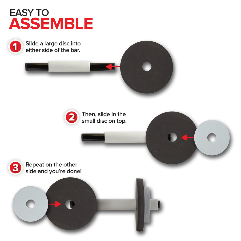 Modern Innovations Kids Weight Set (2 Pack) Toy Dumbbells, Baby Dumbbell Workout Weights, Fun Fitness and Exercise Equipment for Toddlers - Black & Gray…