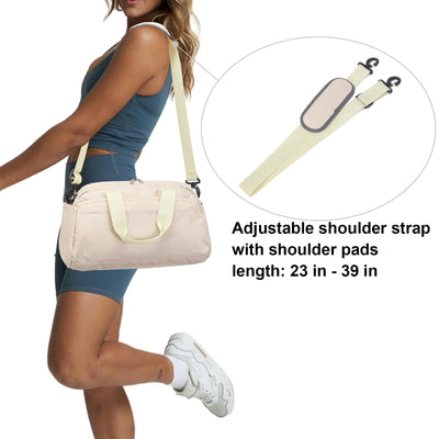 14 inch Small Gym Bag for Women & Men, Mini Duffel Bag for Travel Sports Lightweight Carry On Bag (Light Green)