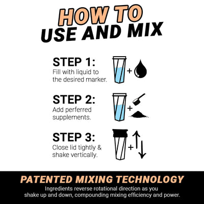 HELIMIX 2.0 Vortex Blender Shaker Bottle Holds upto 28oz | No Blending Ball or Whisk | USA Made | Portable Pre Workout Whey Protein Drink Shaker Cup | Mixes Cocktails Smoothies Shakes | Top Rack Safe