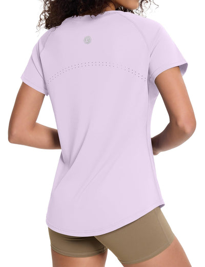 Loovoo Workout Tops for Women Loose Fit Breathable Activewear Cool Quick Dry Gym Athletic Tee Top