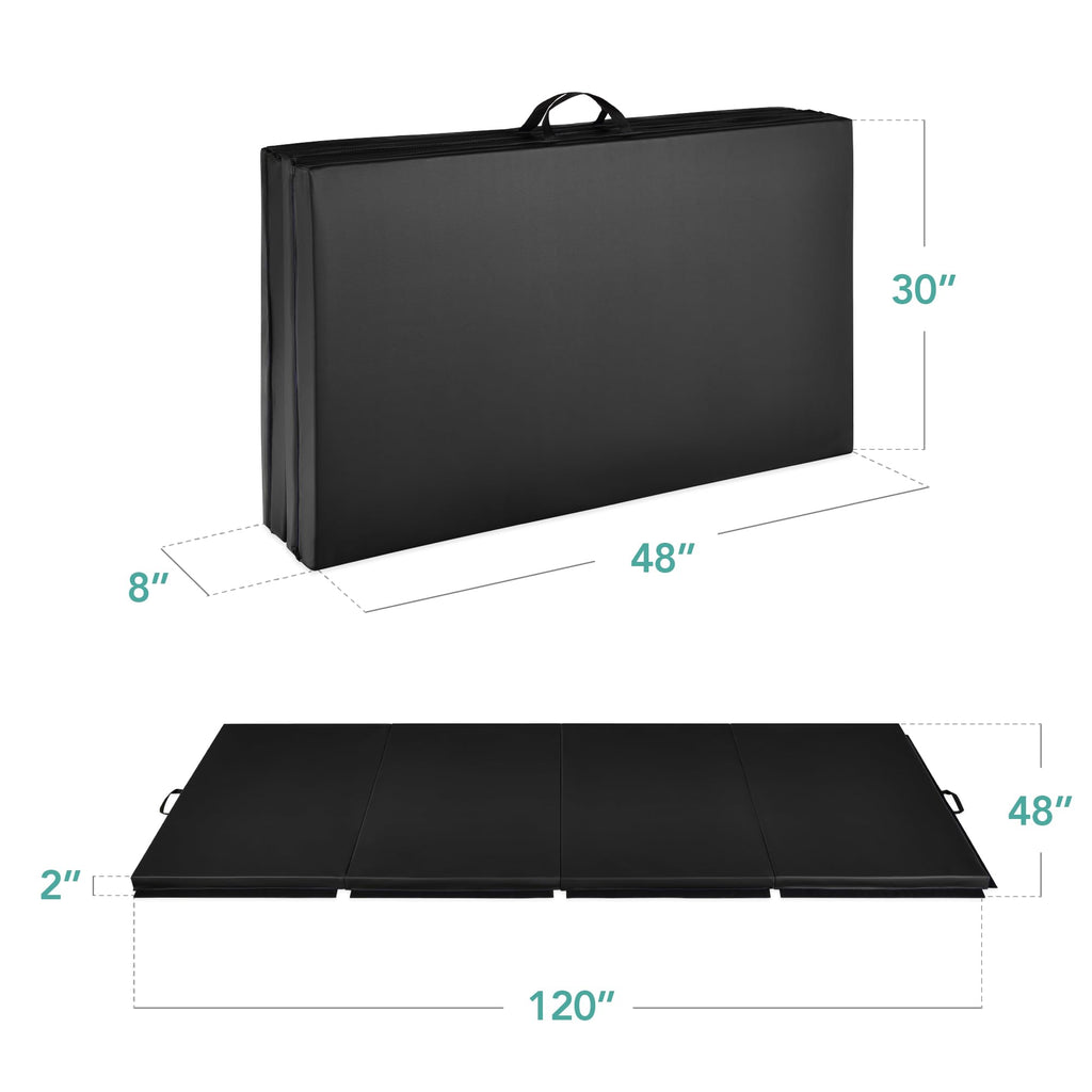 Best Choice Products 10ftx4ftx2in Folding Gym Mat 4-Panel Exercise Gymnastics Aerobics Workout Fitness Floor Mats w/Carrying Handles