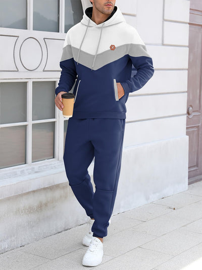 Mens Hoodie Tracksuit Set 2 Pieces Athletic Fleece Hooded Sweatsuit Casual Outfit Sweatshirt and Joggers Set