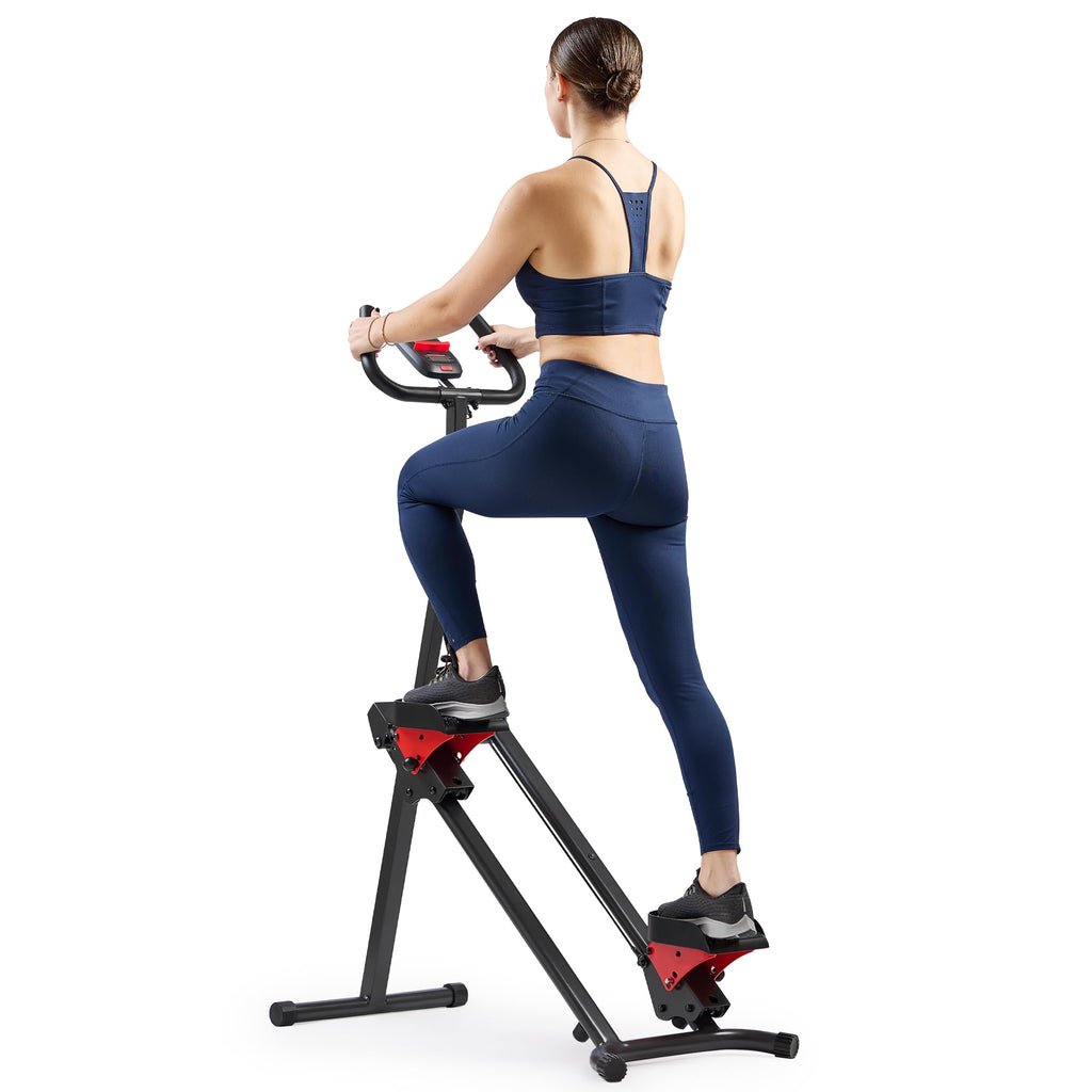Sunny Health & Fitness Stair Stepper w/Handlebar, Extended Step Range Climber Machine for Legs, Core and Glute Workouts, Connection with Free SunnyFit App