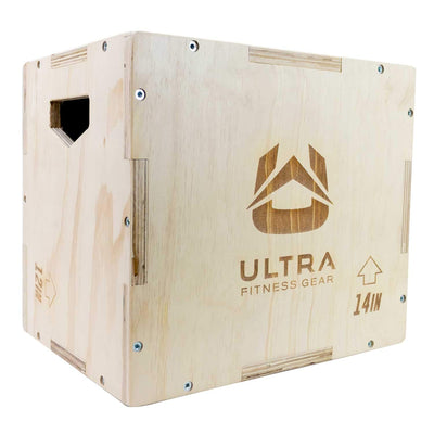 Ultra Fitness Gear Wooden Plyo Box, 31 Plyometric Jump Training Squat, Step Up, Jumps & More Workout Size S, M, L, XL