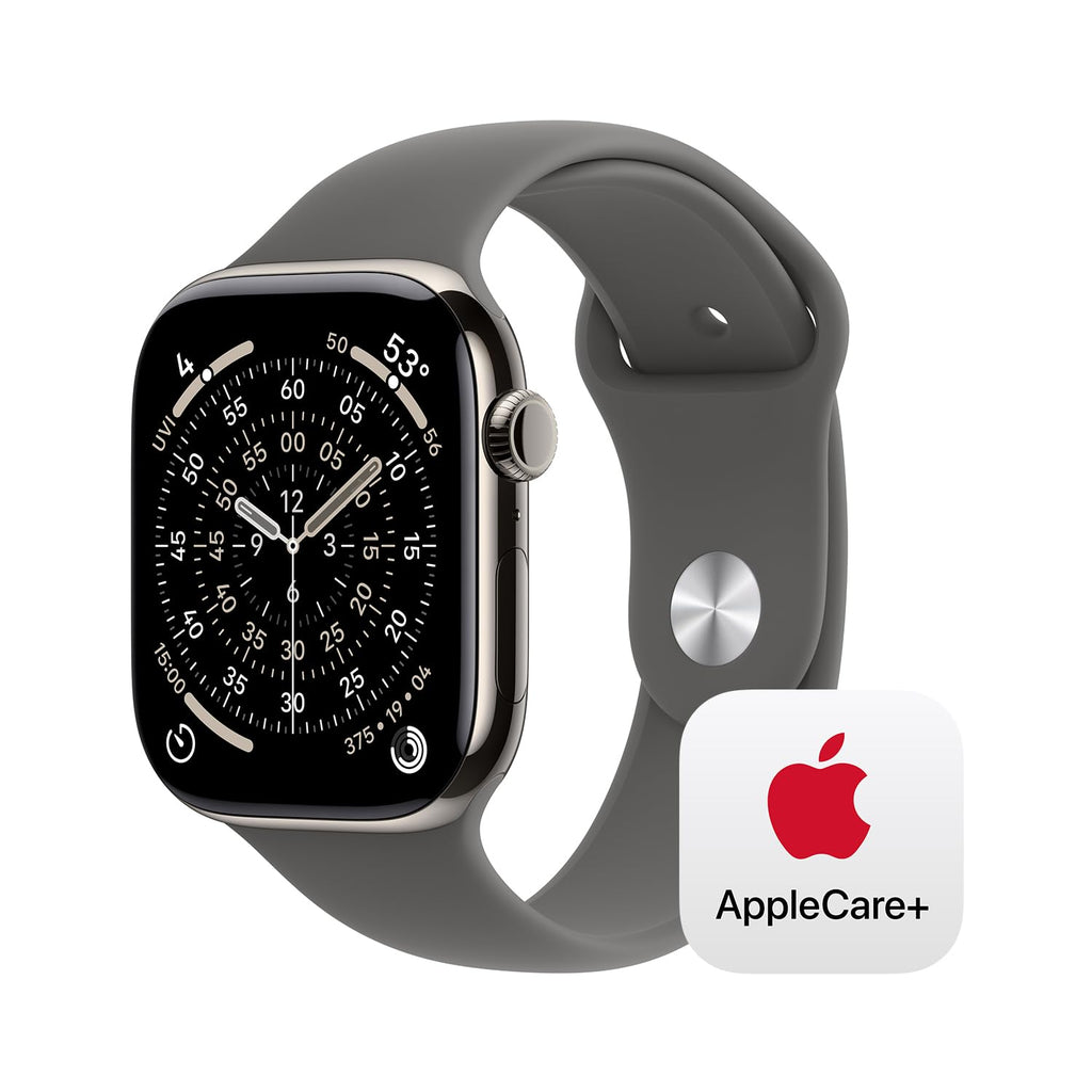 Apple Watch Series 11 [GPS + Cellular 46mm] Smartwatch with Natural Titanium Case with Stone Gray Sport Band - M/L. Sleep Score, Fitness Tracker, Health Monitoring, Always-On Display, Water Resistant