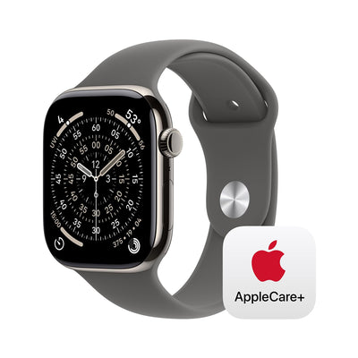 Apple Watch Series 11 [GPS + Cellular 46mm] Smartwatch with Natural Titanium Case with Stone Gray Sport Band - M/L. Sleep Score, Fitness Tracker, Health Monitoring, Always-On Display, Water Resistant