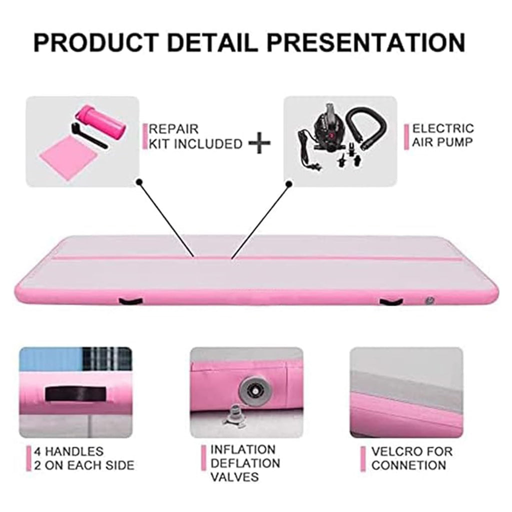 DAIRTRACK Inflatable Gymnastics Air Mat 10ft/13ft/16ft/20ft Tumble Track Tumbling Mats for Home Use/Gym/Training/Cheerleading/Yoga/Water