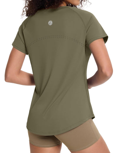 Loovoo Workout Tops for Women Loose Fit Breathable Activewear Cool Quick Dry Gym Athletic Tee Top