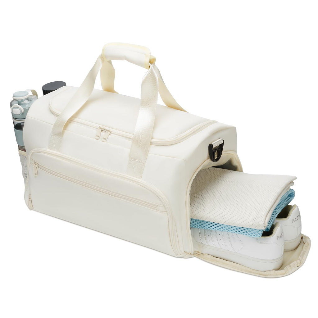 Gym Bag for Men Women, Small Fitness Workout Sports Bag with Wet Pocket & Shoes Compartment, Water Resistant Overnight Weekender Duffel Bag