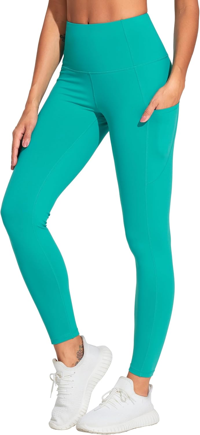 THE GYM PEOPLE Thick High Waist Yoga Pants with Pockets, Tummy Control Workout Running Yoga Leggings for Women