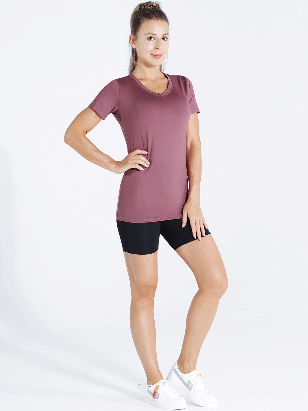 CADMUS 3/4/5 Pack Women's Compression Shirt Running Athletic T-Shirts Workout Tops Baselayer Short Sleeve Yoga Gym Sports