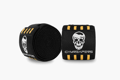 Gymreapers Knee Wraps for Squats and Powerlifting 72 Inch Compression Wraps with Strap for Men & Women Weightlifting Support