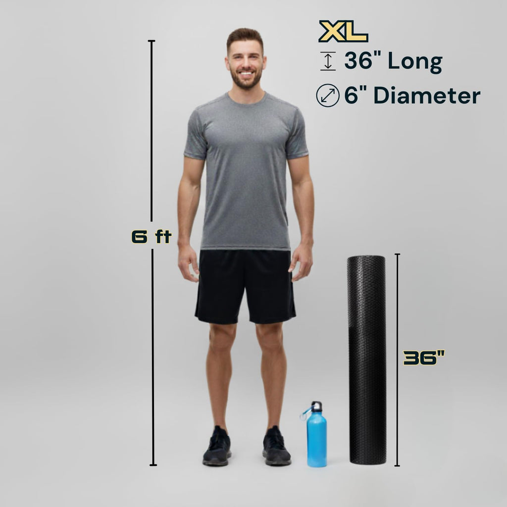 Fitizen Foam Roller – Muscle Massage Rehab Stiff Back Pain Physical Therapy Deep Tissue Firm Exercise Equipment Home Gym Stress Yoga Pilates for The Fit Citizen by FitNation