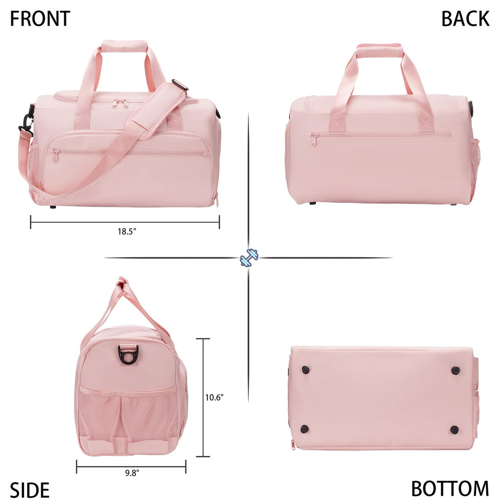 Gym Bag for Men Women, Small Fitness Workout Sports Bag with Wet Pocket & Shoes Compartment, Water Resistant Overnight Weekender Duffel Bag