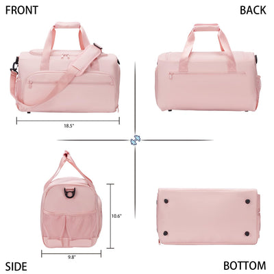 Gym Bag for Men Women, Small Fitness Workout Sports Bag with Wet Pocket & Shoes Compartment, Water Resistant Overnight Weekender Duffel Bag