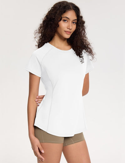 Loovoo Workout Tops for Women Loose Fit Breathable Activewear Cool Quick Dry Gym Athletic Tee Top