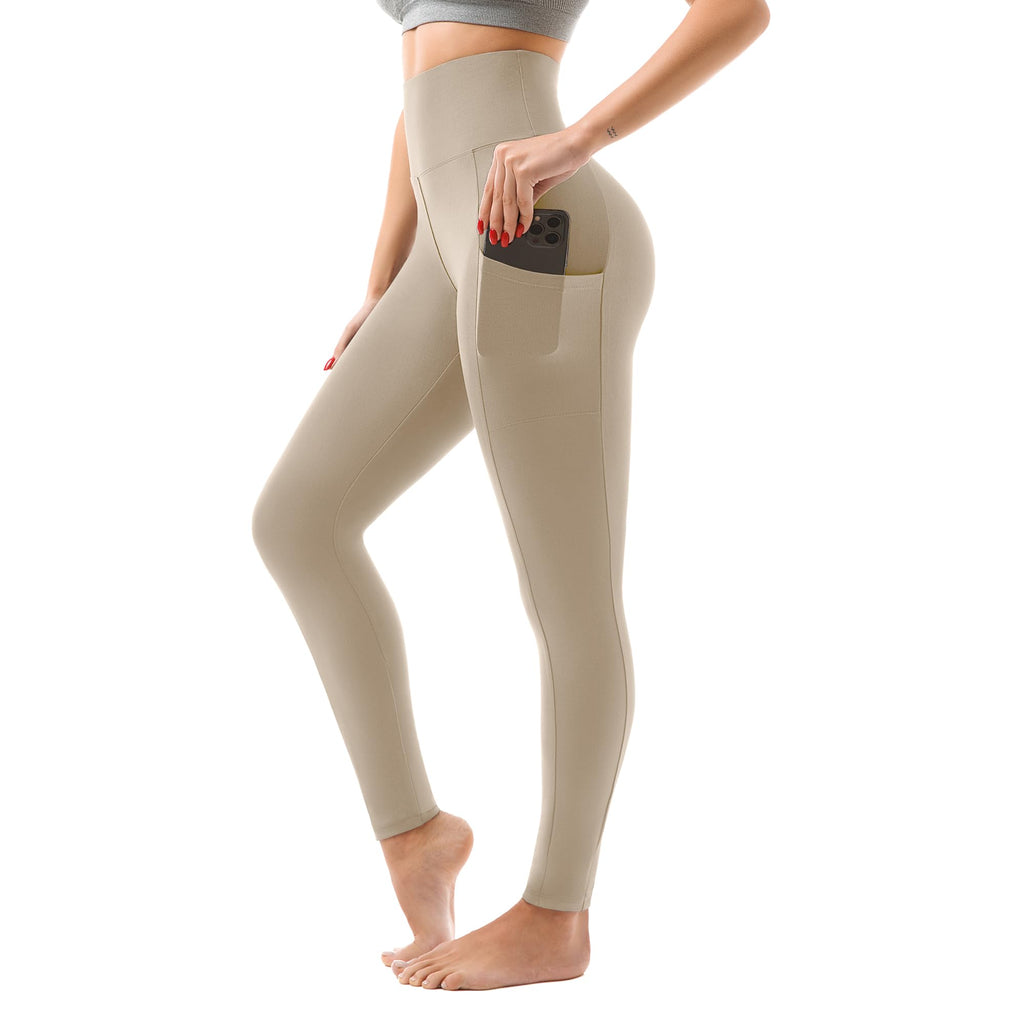 SINOPHANT High Waisted Leggings with Pockets Women, Full Length Capri Buttery Soft Stretchy Yoga Pants