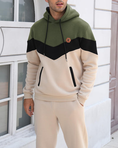 Mens Hoodie Tracksuit Set 2 Pieces Athletic Fleece Hooded Sweatsuit Casual Outfit Sweatshirt and Joggers Set