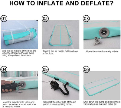 DAIRTRACK Inflatable Gymnastics Air Mat 10ft/13ft/16ft/20ft Tumble Track Tumbling Mats for Home Use/Gym/Training/Cheerleading/Yoga/Water