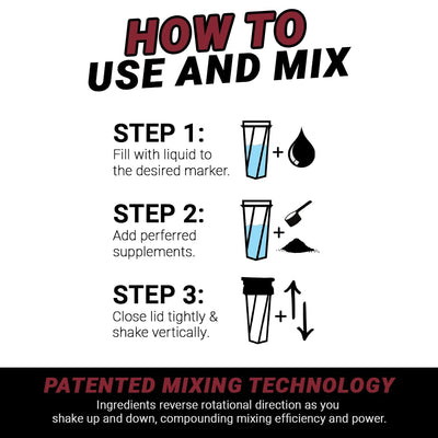 HELIMIX 2.0 Vortex Blender Shaker Bottle Holds upto 28oz | No Blending Ball or Whisk | USA Made | Portable Pre Workout Whey Protein Drink Shaker Cup | Mixes Cocktails Smoothies Shakes | Top Rack Safe