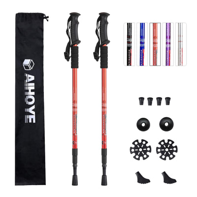 Aihoye Hiking Trekking Poles, 2 Pack Collapsible, Lightweight, Anti Shock, Walking Sticks, Adjustable Hiking Pole for Men and Women