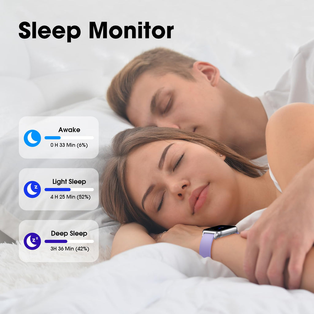 Smart Watch No App/Phone Required,42mm Smartwatch for Women Men,Fitness Tracker Watch with Heart Rate Monitor, Sleep Tracker, Pedometer,Step Counter,IP68 Waterproof, for Android iOS Phones