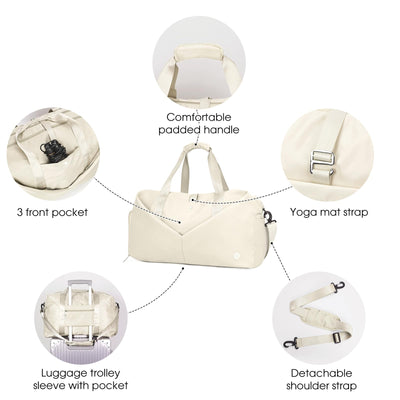 Ceneda 20" Gym Bag for Women with Wet Pocket & Shoe Compartment, Lightweight Duffel Waterproof Carry On Duffle for Travel, Yoga, Overnight (Green)