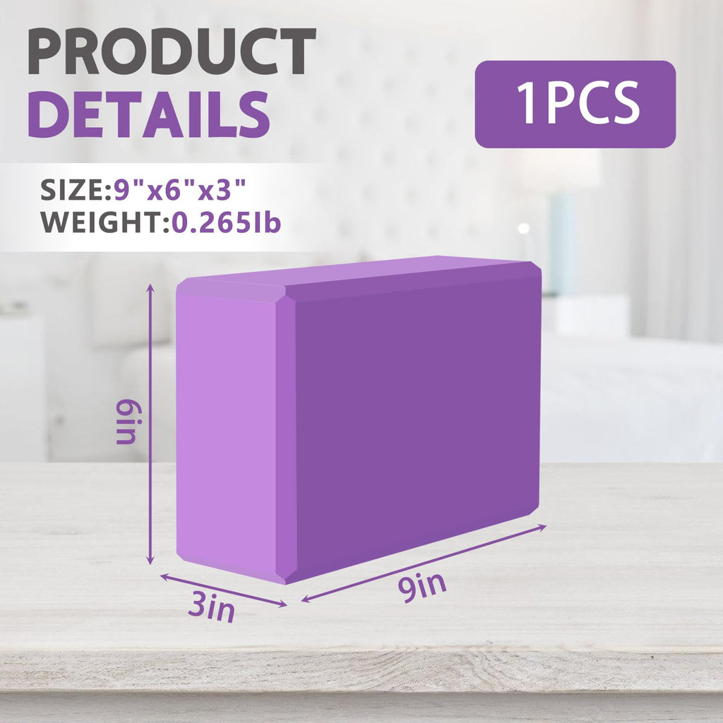 9"x6"x3" Yoga Blocks, Soft Non-Slip Surface Premium Foam Blocks, Supportive, Lightweight, Odor Resistant, Yoga Accessories for Pilates Meditation General Fitness Stretching Toning