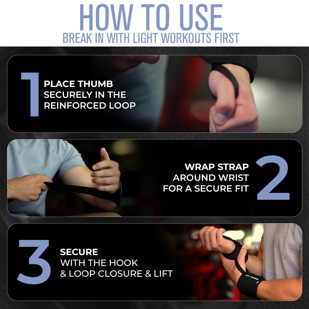 Rip Toned 18” Wrist Wraps - USPA Endorsed Wrist Straps for Weightlifting - Quality Wrist Support - Adjustable, Durable, Machine Washable - Gym Wraps for Powerlifting - for Men & Women