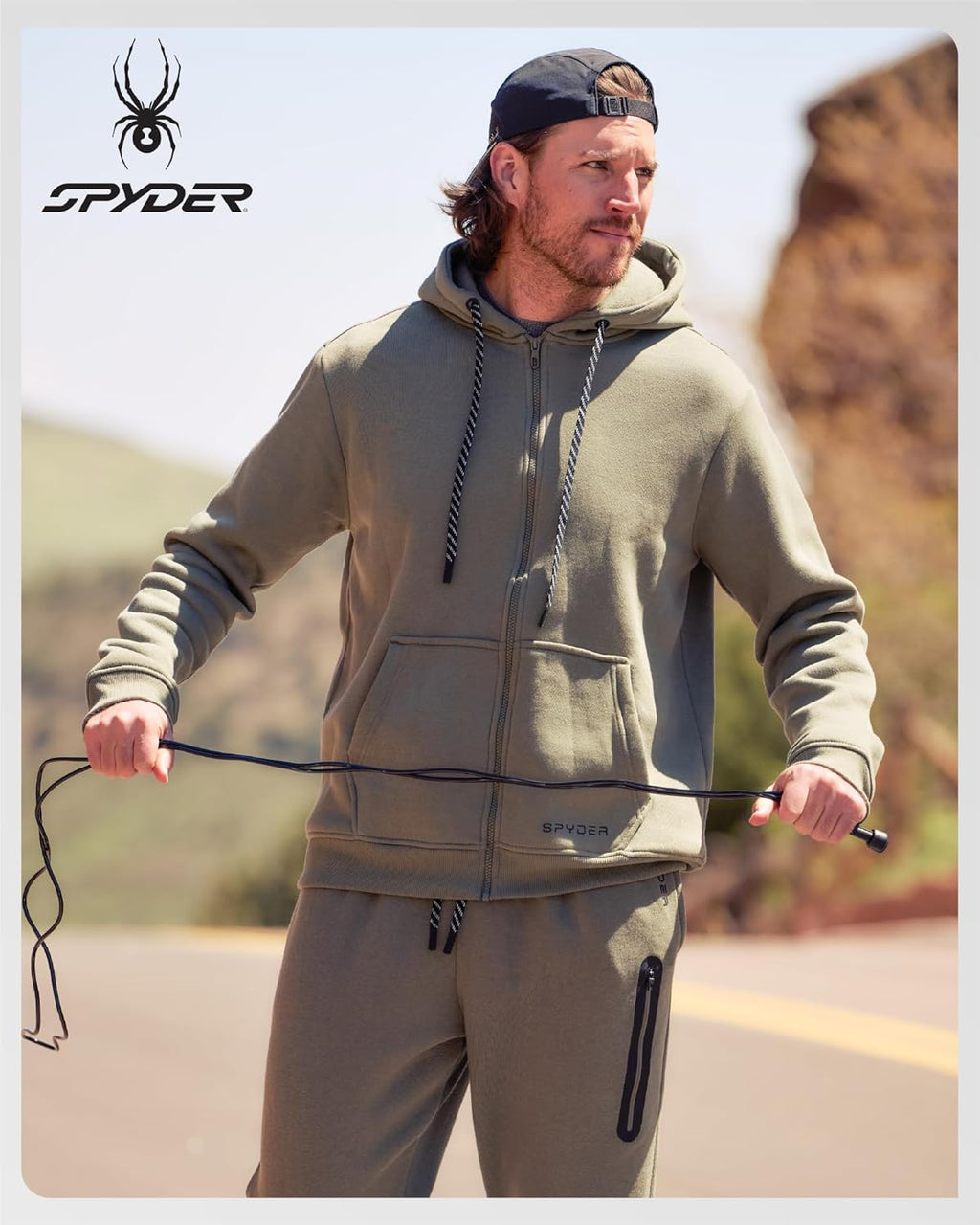Spyder Mens Tracksuit - 2 Piece Sweatsuit for Men with Zip Up Hoodie & Jogger Sweatpants, Track Suit for Jogging or Warm Up