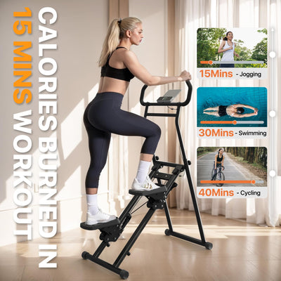 MACYO Stair Stepper for Home Workout - Full-Size Foot Pedals with Tablet Holder, Foldable Stepping Climbers, Easy Assembly, Compact Design for Cardio & Leg Training