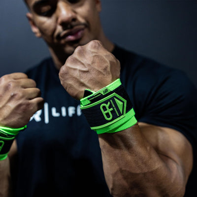 Heavy Duty Premium Wrist Wraps, More Elasticity, Reinforced Stitching, Extra Wide Strap, Strong Thumb Loop, Larry Wheels Weightlifting Wraps