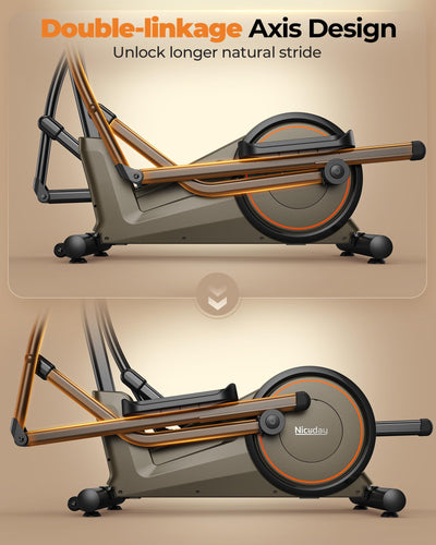 Niceday Elliptical Machine, Elliptical Exercise Machine for Home with Hyper-Quiet Magnetic Driving System, Elliptical Trainer with 15.5IN & 20IN Stride, 16 Resistance Levels, 500LBS Loading Capacity