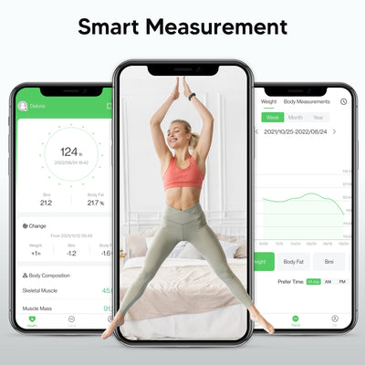 Arboleaf Scale for Body Weight, Smart Scale with BMI, Body Fat, Muscle Mass, 26 Metrics Full Body Composition Analyzer, 8-Electrode High Precision Digital Bathroom Scale, Bluetooth Sync, White