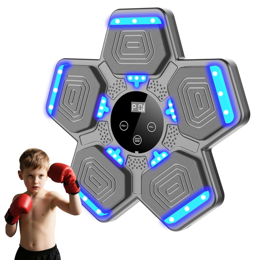 2025 Music Boxing Machine for Adults and Kids, Smart Bluetooth Boxing Training Equipment with Gloves Wall Mounted, Workout Punching Machine for Home,Office and Gym