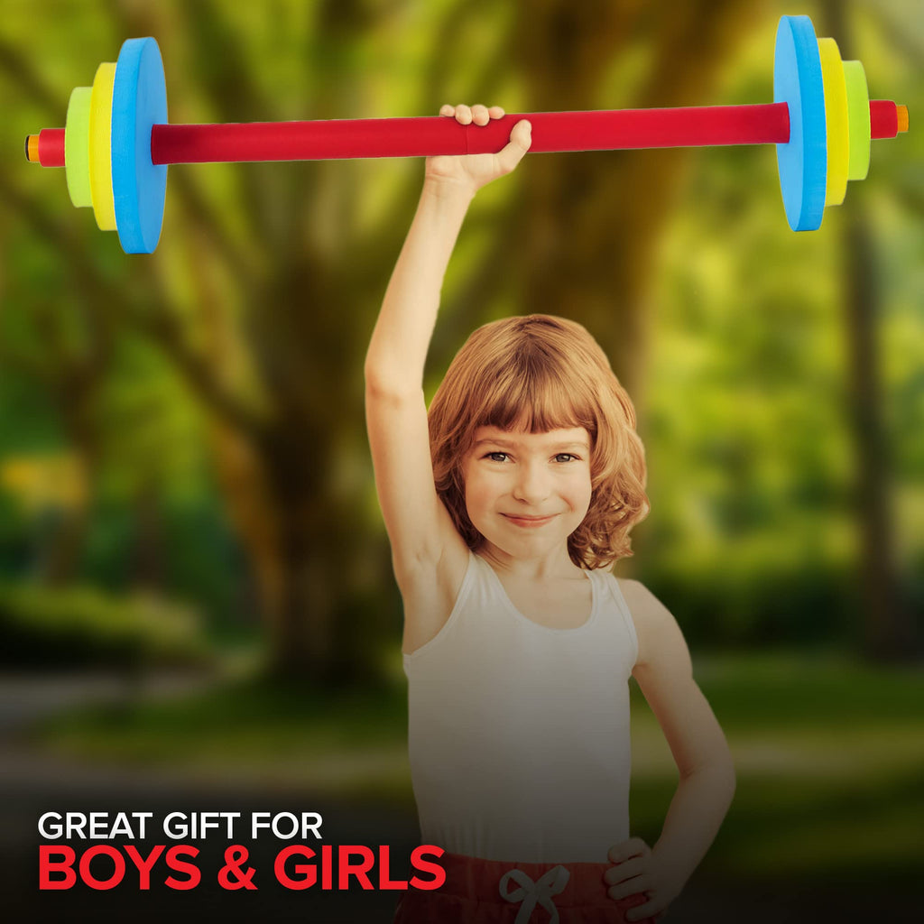 Modern Innovations Kids Weight Set (2 Pack) Toy Dumbbells, Baby Dumbbell Workout Weights, Fun Fitness and Exercise Equipment for Toddlers - Black & Gray…