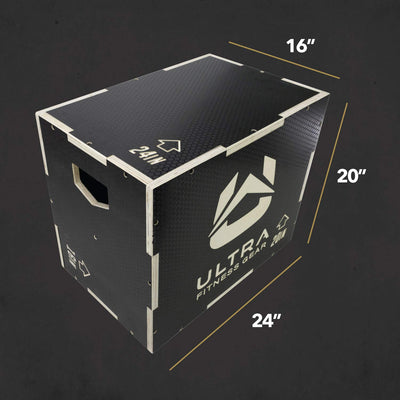 Ultra Fitness Gear Wooden Plyo Box, 31 Plyometric Jump Training Squat, Step Up, Jumps & More Workout Size S, M, L, XL