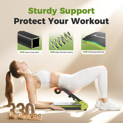 Ab Machine,Sit Up Exercise Equipment, Workout Equipment,Adjustable Ab Trainer with 3 Resistance Levels and Removable Auxiliary Handle,Home Gym