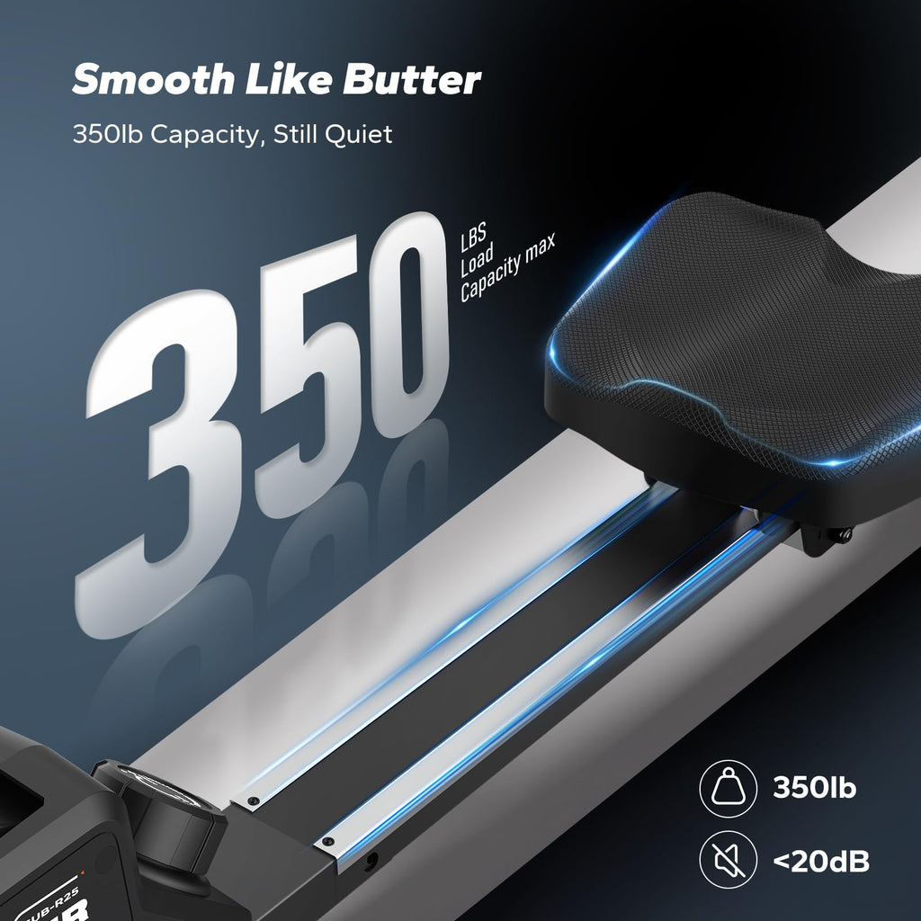 MERACH Foldable Rowing Machines for Home, Magnetic Rowing Machine with 16-Level, Compact Row Saves 20% Space, 350 LBS Load Capacity, Free MERACH App and 1000+ Champion Coaching Course & Games