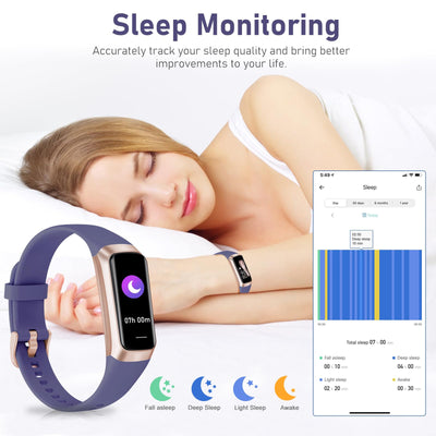 Fitness Tracker with 24/7 Heart Rate, Blood Oxygen Blood Pressure Sleep Monitor, Activity Trackers 5 ATM Waterproof,Step Calorie Counter Pedometer Health Smart Watch for Women Men Bordeaux