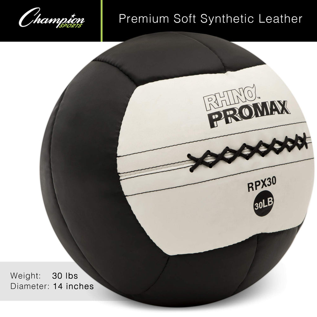 Champion Sports Rhino Slam Ball, 4-30 lb. Non-Slip Grip, Weightlifting, Crossfit, Home Gym, Fitness, 14" Diameter Balls, Optional Storage Rack/Tree Sold Separately