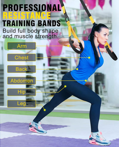 Home Resistance Training Kit, Resistance Trainer Fitness Straps for Full Body Workout, Bodyweight Resistance Bands with Handles, Door Anchor, Heavy Duty Exercise Bands for Home Gym Workout Equipment