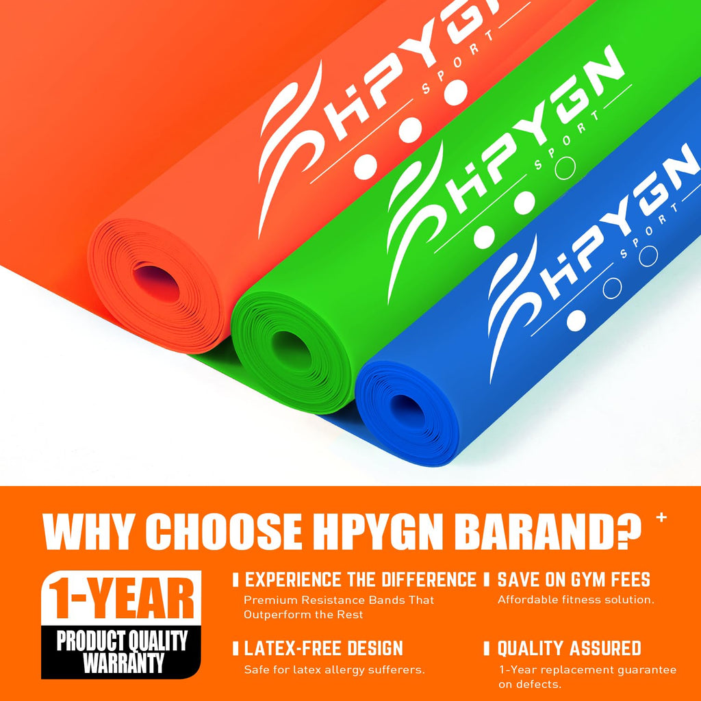 Resistance Bands, Exercise Bands, Physical Therapy Bands for Strength Training, Yoga, Pilates, Stretch Elastic Band with Different Strengths, Workout Bands for Home Gym