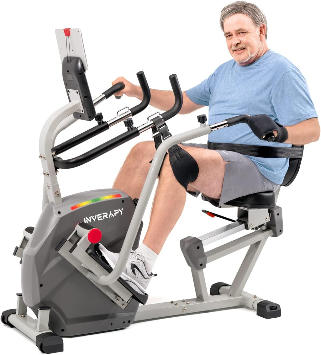 by Innova RCT2025 Recumbent Cross Trainer with Swivel Seat & Leg Harness, White/Gray/Black