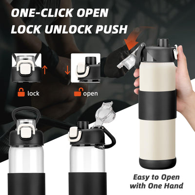 Glass Water Bottle for Protein Mixes 24 oz Protein Shaker Bottles with Whisk Ball Portable Leak Proof Shaker Blender for Fitness BPA Free