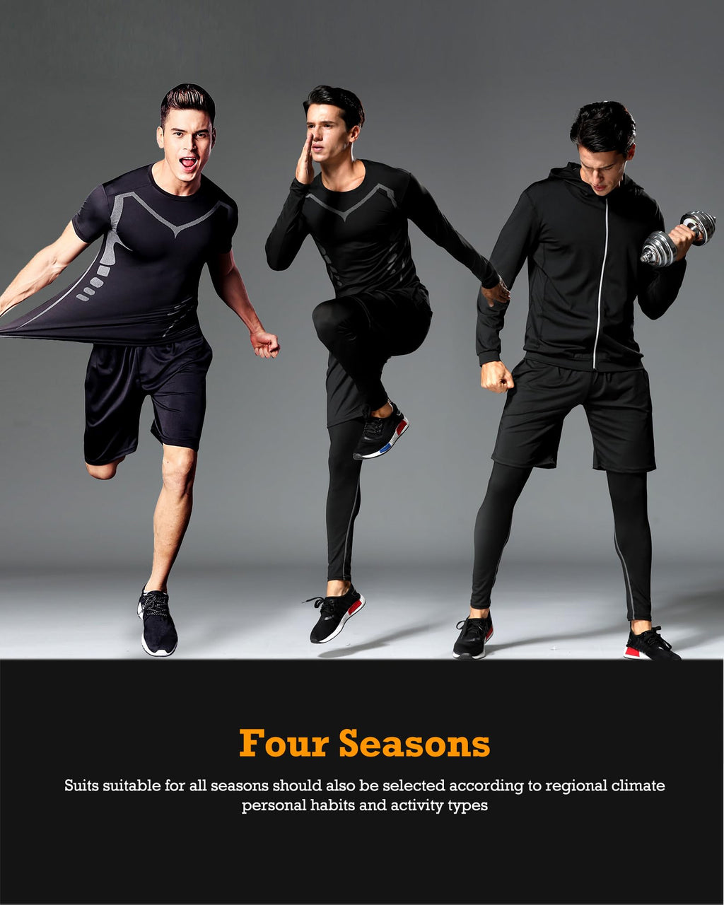 BOOMCOOL 5PCS Gym Clothes for Men Workout Sets