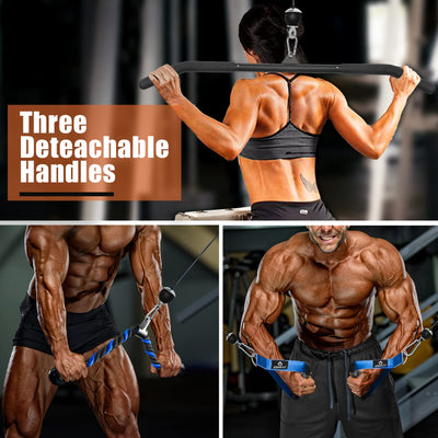 SERTT Home Gym Pulley System - Tricep Workout, Lat Pulldown, Biceps Curl, Triceps, Shoulders, Back, Forearm, Weight Cable for Squat Rack, Garage