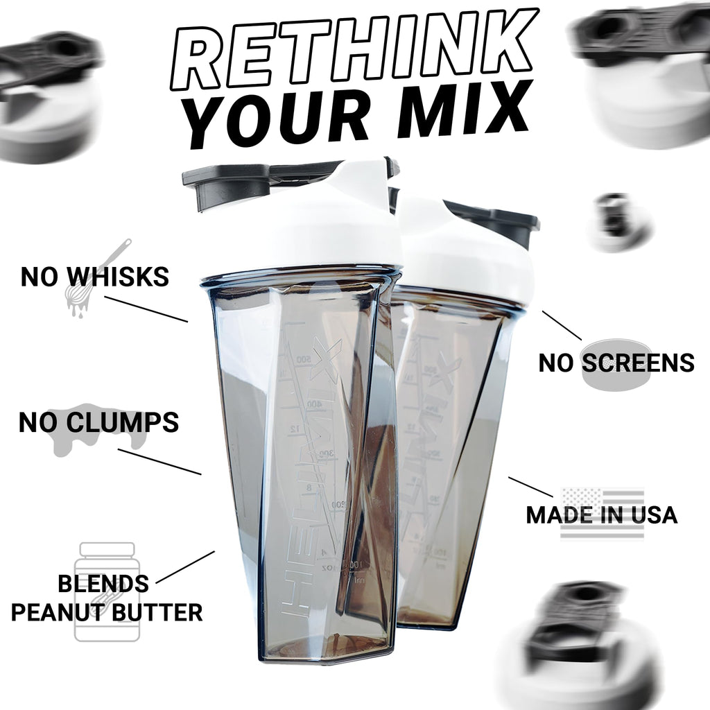HELIMIX 2.0 Vortex Blender Shaker Bottle Holds upto 28oz | No Blending Ball or Whisk | USA Made | Portable Pre Workout Whey Protein Drink Shaker Cup | Mixes Cocktails Smoothies Shakes | Top Rack Safe